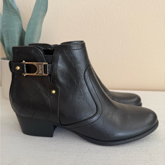 Shoes - New Unisa Palize 3 Black Quilted Faux Leather Heeled Ankle Boots